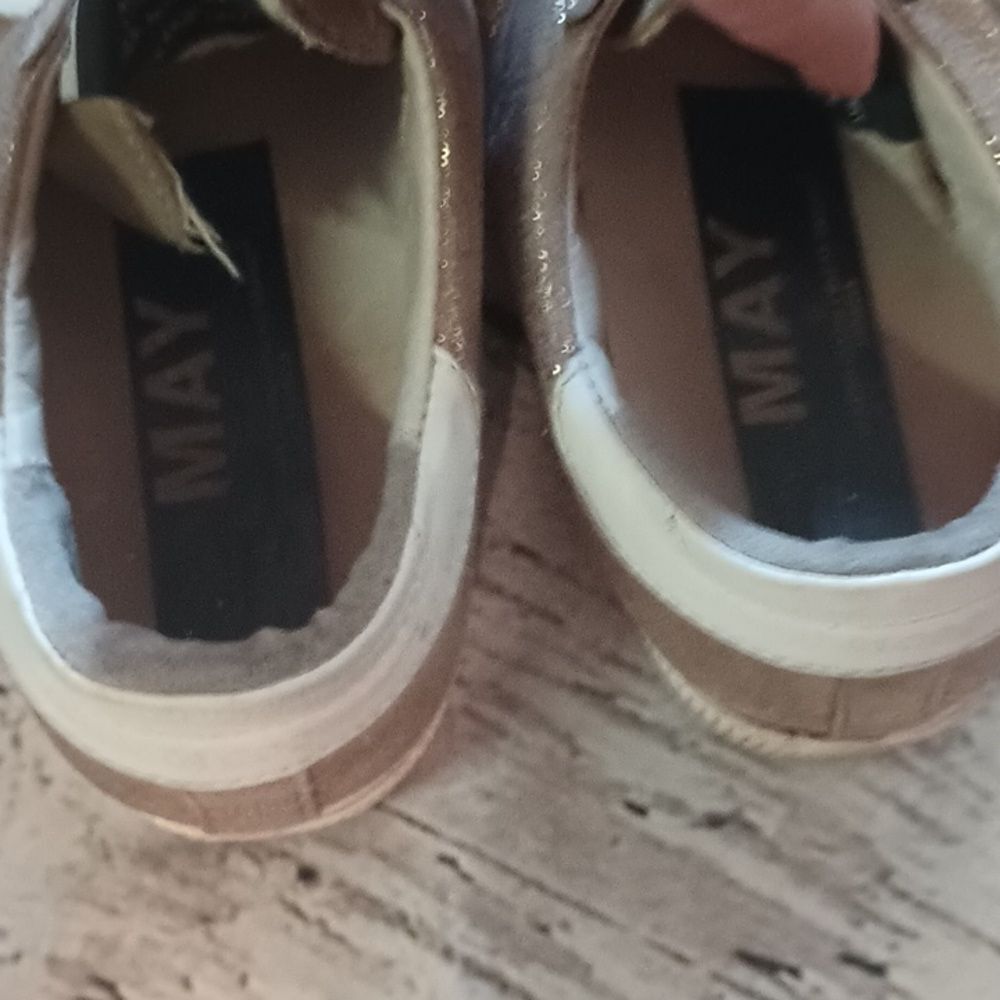 Golden Goose Metallic Gold May GGDB Sneakers Tennis Shoes 37 - Picture 6 of 11